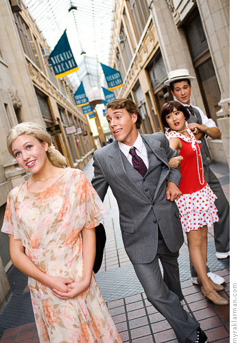 Pioneer Theatre Guild: Thoroughly Modern Millie (Publicity Shoot) | Jimmy wants Millie, who wants Trevor (Jimmy Mero), who wants Dorothy.