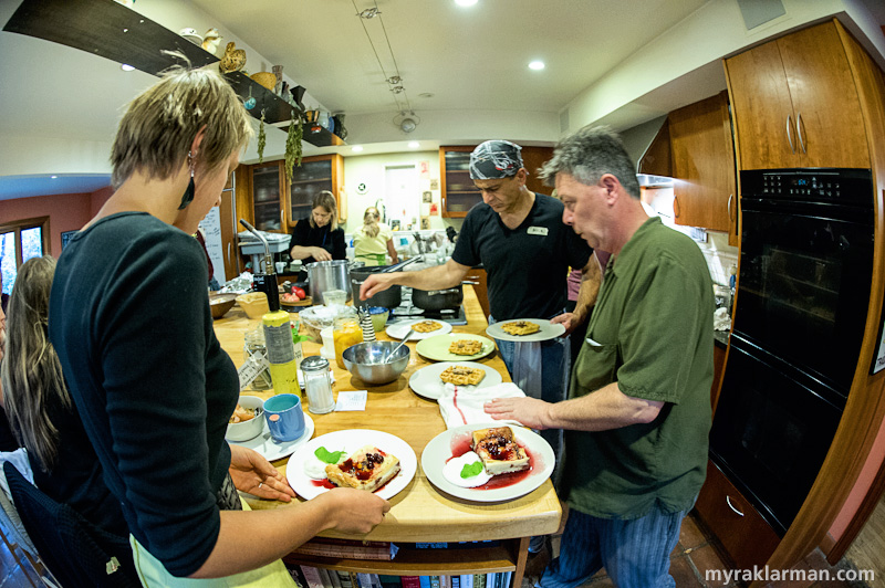 Catching Up with Selma Café | Volunteer server Sarah Alexander, with Nick and expeditor Dan Vernia.