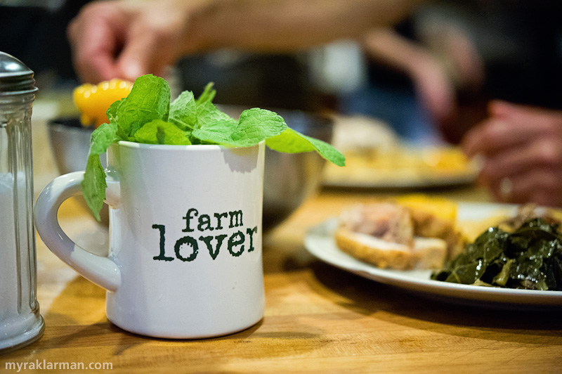 Catching Up with Selma Café | Each plate was garnished with fresh lemon balm leaves.