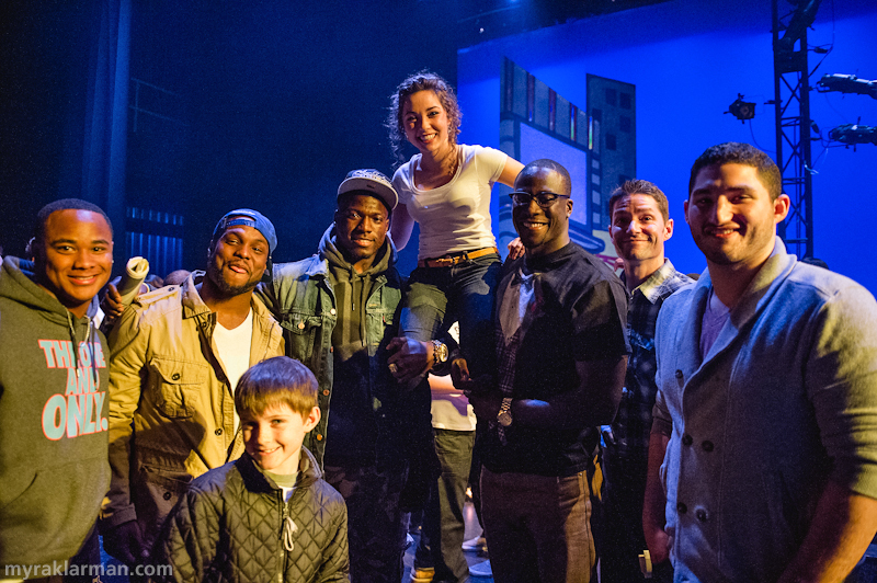 FutureStars 2013 | 2013 FutureStars winner Eliza Stein with judges and friends: (l-r)
Jeremy Gallon, Fitzgerald Toussaint, Cameron Gordon, Eliza Stein, Devin Gardner, Matthew Altruda, Dan Henig. Plus, who’s that cute kid in the foreground?