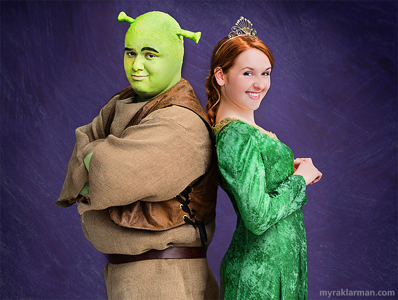 Shrek The Musical | Publicity photo with Andrew Nazzaro and Hannah Hesseltine. 