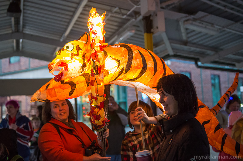 FoolMoon 2015 | “Tyger Tyger, burning bright, / In the forests of the night...” This year’s FoolMoon theme was Cirque du Fool-eil. A nearly life-sized tiger jumping through a fiery hoop was one of many ingenious creations we encountered. Learn how the young artist pulled it off. 