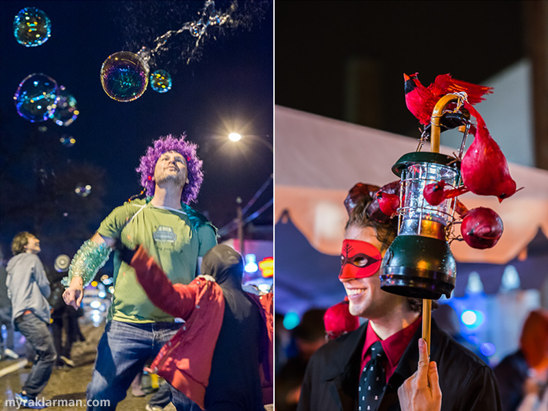 FoolMoon 2015 | Bubbles! Courtesy of the guy wearing bubble-wrap, naturally. | Big ups to the cardinal dude!