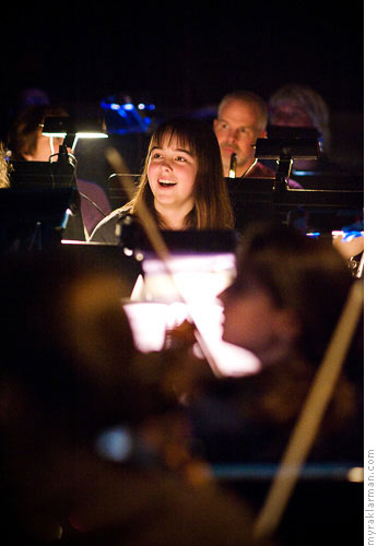 Burns Park Players: Beauty and the Beast | Beautiful light (and faces) could be captured in the pit orchestra.