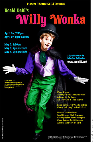 Pioneer Theatre Guild: Willy Wonka (Publicity Shoot) | This show has me so excited, I jumped at the chance to reshoot Willy Wonka (Max Rasmussen) for the poster.