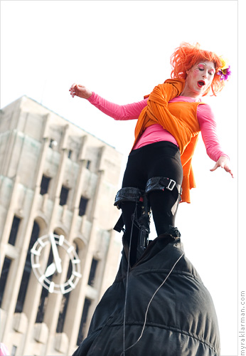 Ann Arbor Summer Festival 2007 | Strange Fruit performer releases her skirt.
Burton Tower in the background.