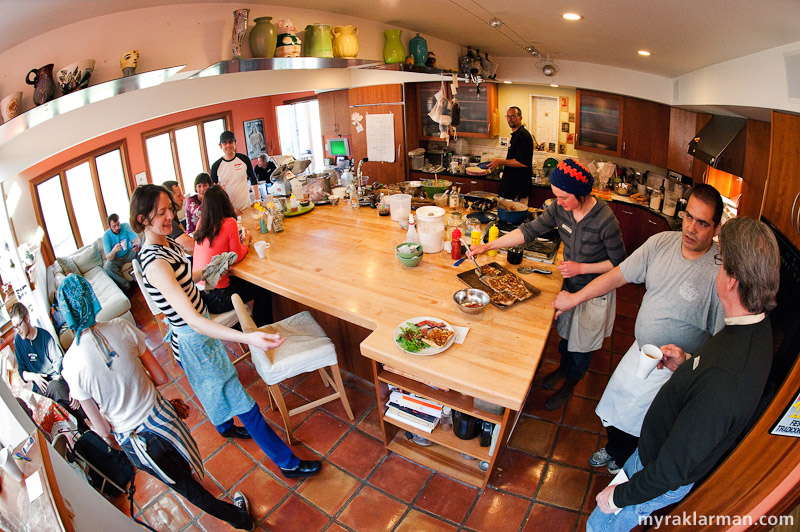 Selma Café: April 24, 2009 | A fisheye view of the kitchen and main eating area — during a relatively quiet time at Selma Café.