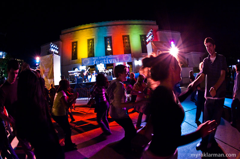 Ann Arbor Summer Festival 2009 | This and the triptych above: Late-night dancing to Orquestra Sensacional — good shots made great with a little help from my friends. (You know who you are.)