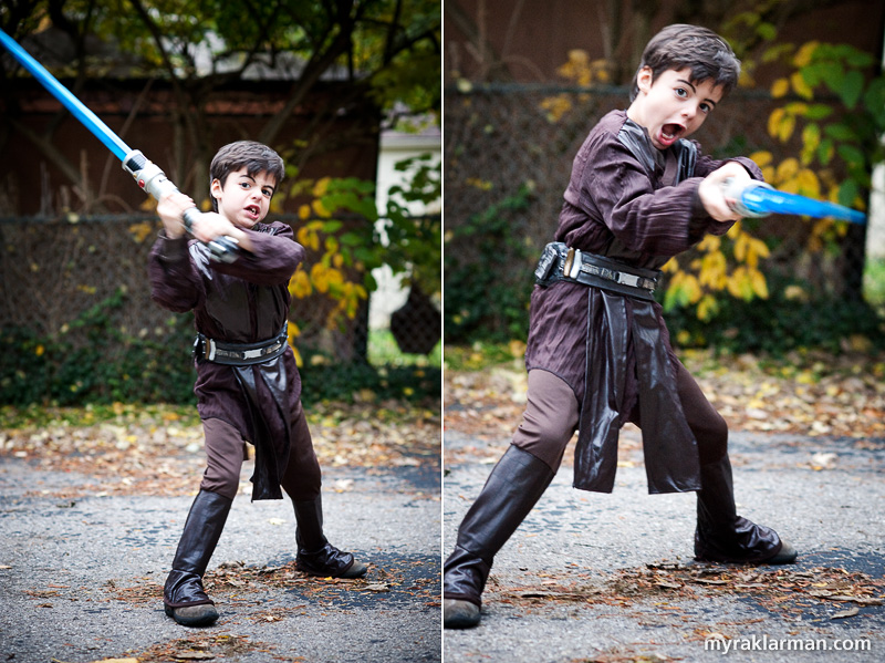 Halloween 2009 | Max as young Anakin Skywalker fights the Dark Side and trims some hedges.