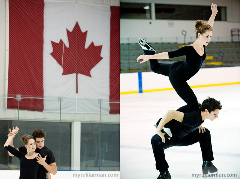 Tessa Virtue + Scott Moir: The H2O Sessions, Part II | A large Canadian flag proudly displayed at Arctic Edge (as it should be!) | Tessa and Scott’s famous Goose. (I’d like to think it’s named after our son Max, whom we fondly call “Goose,” but it’s really a reference to the Canada Goose.)