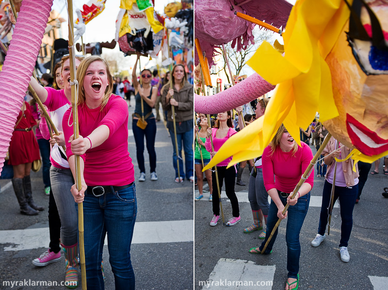 FestiFools 2010 | Thanks to fierce wrangling by this U-M student, this puppet would first stun the object of its attention with a loud scream, then swoop down for a closer look. 