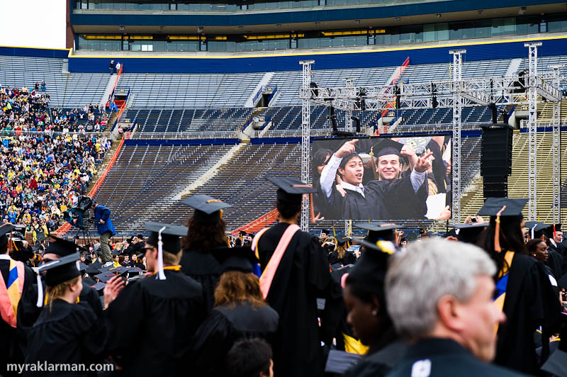 President Obama @ UM Commencement 2010 | Grads seeing themselves on the JumboTron created a lot of excitement.