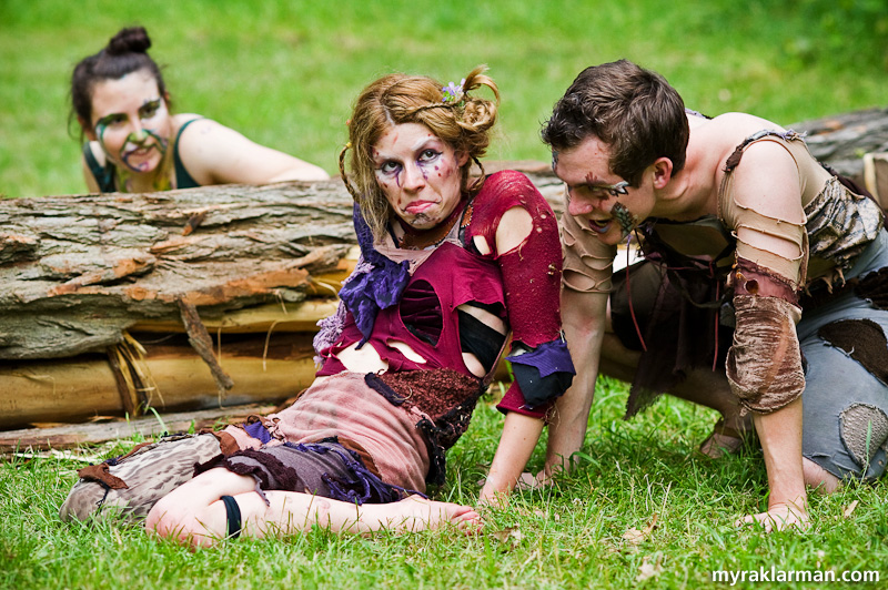 Shakespeare in the Arb: A Midsummer Night’s Dream | Three Pucks for the price of one. I loved how this mischievous threesome moved and danced as one. (Mandy Bannatz, Jaclyn Dudek, and Greg Kovas)