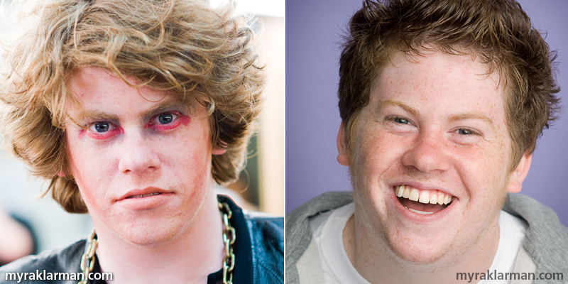 Zack Pearlman: Ann Arbor native breaks into Hollywood | Look at that punim! Would you cast this face as a lead in a major motion picture? Zack Pearlman backstage as Cousin Kevin in Tommy (2006) | Zack’s winning audition headshot, which I took in 2007.