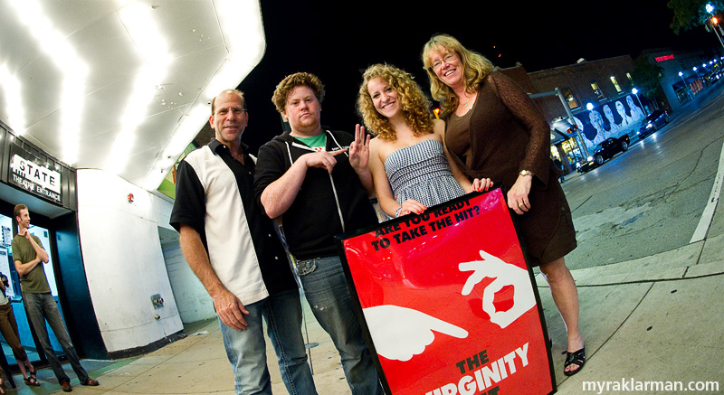 Zack Pearlman: Ann Arbor native breaks into Hollywood | Meet the Pearlmans: this (partial) family portrait was taken outside the State Theatre after last Thursday’s special preview screening. (l-r: Pappa Mark, Zack, little sis’ Hannah, and Momma Susan; older sibs Aaron and Allie not pictured)