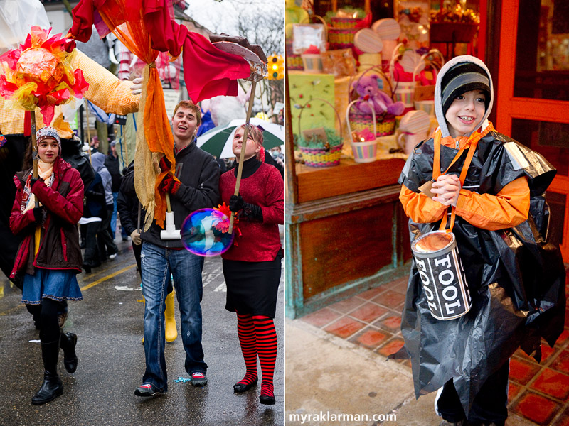 FestiFools 2011 | FestiFools makes me feel like a kid in a candy store. | Speaking of which, Max found temporary refuge under the awning at Kilwin’s.