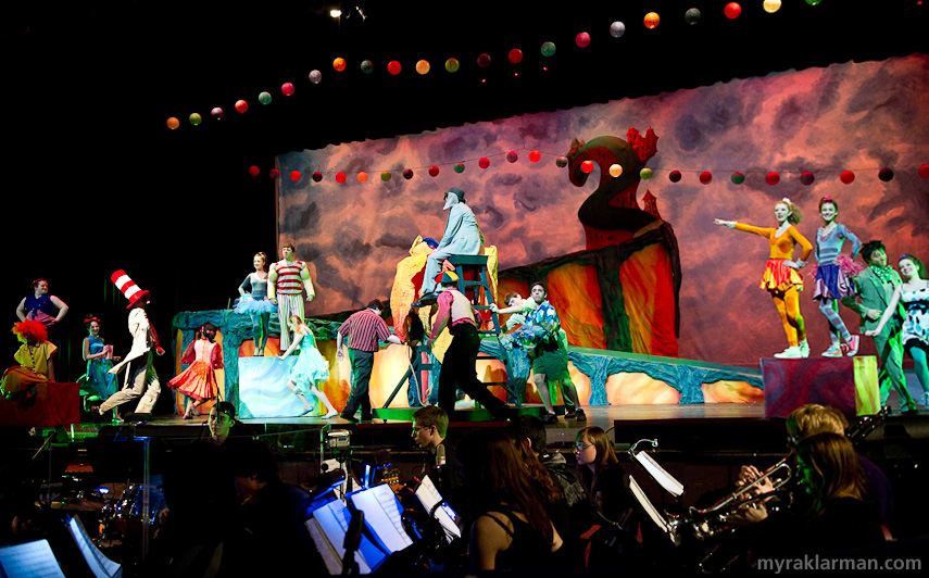 Pioneer Theatre Guild: Seussical | It amazes me how much the color of the light, costumes, and hanging lanterns can convincingly distinguish this scene from the others. 